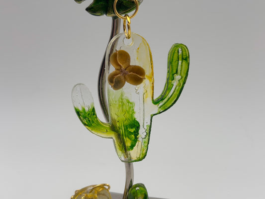 Saguaro Shaped Resin Earrings – Captured Mojave Desert Jewelry