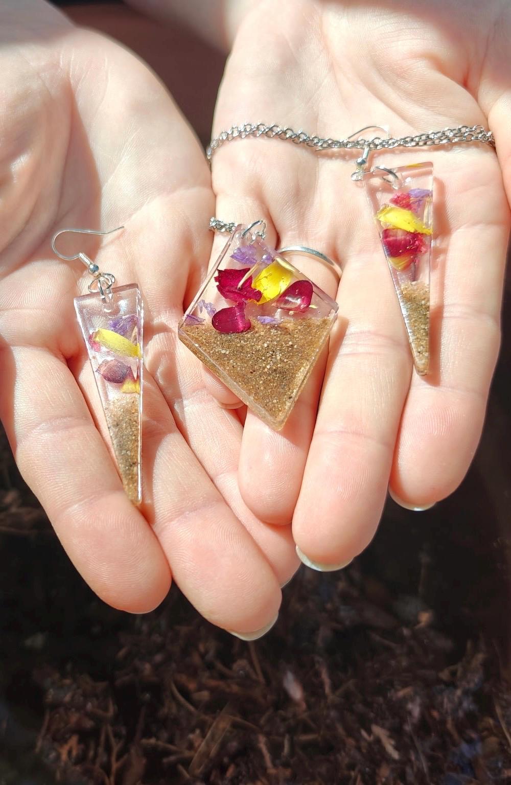 Mojave Desert Preserved Resin Earrings – Handmade Southwest Jewelry