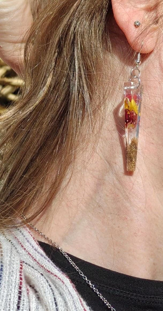 Mojave Desert Preserved Resin Earrings – Handmade Southwest Jewelry