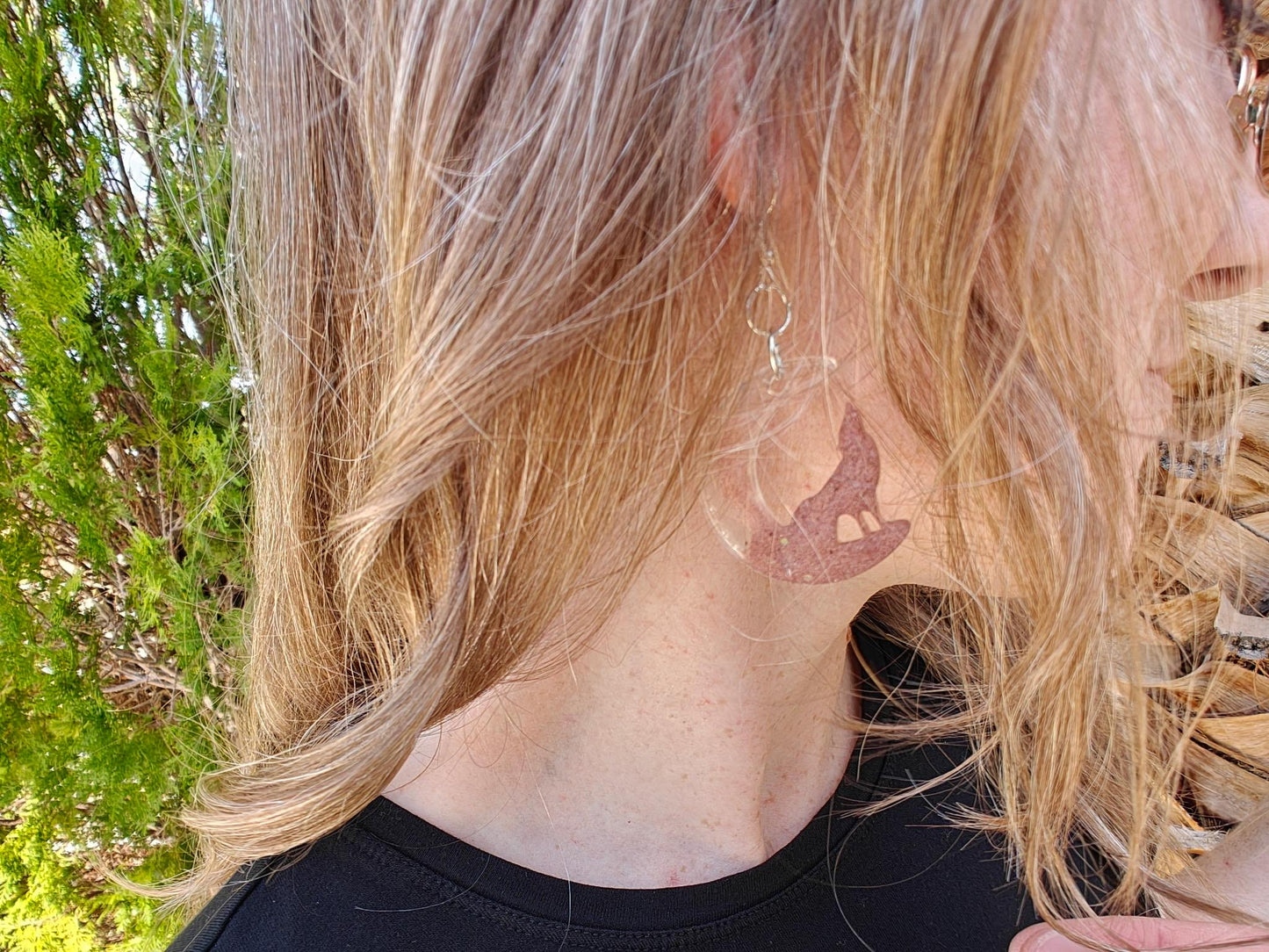 Joshua Tree Moon & Coyote Resin Earrings – Mojave Desert Jewelry