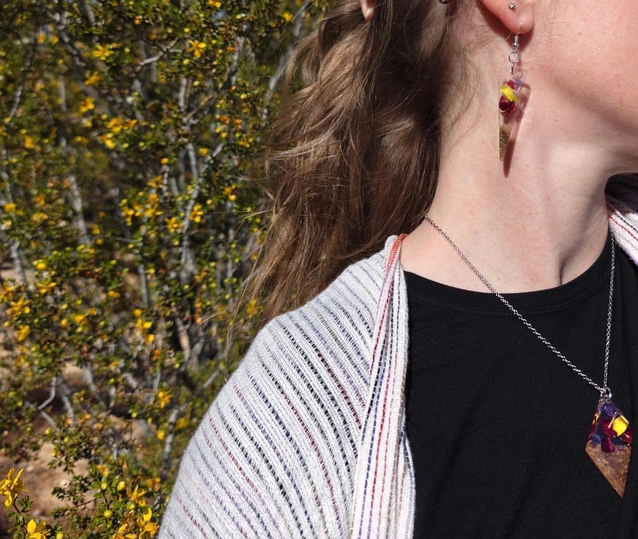 Mojave Desert Preserved Resin Earrings – Handmade Southwest Jewelry